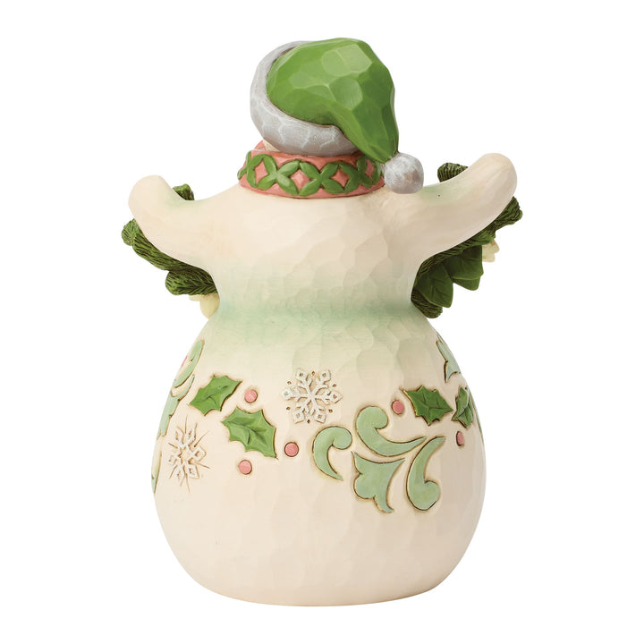 Opal & Moss Snowman with Poinsettia Garland