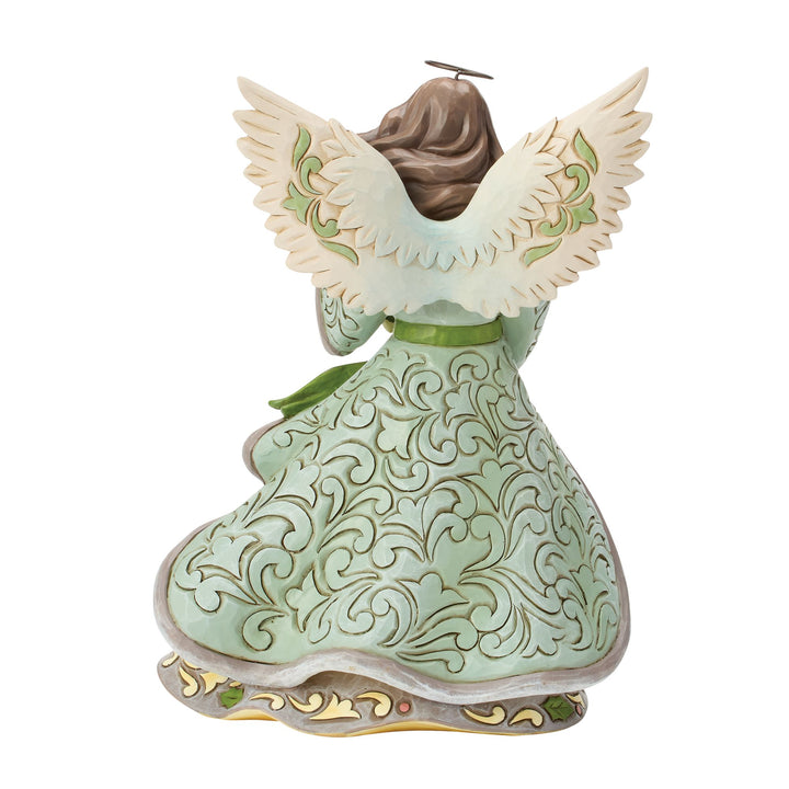 Opal & Moss Angel with Poinsettia Garland