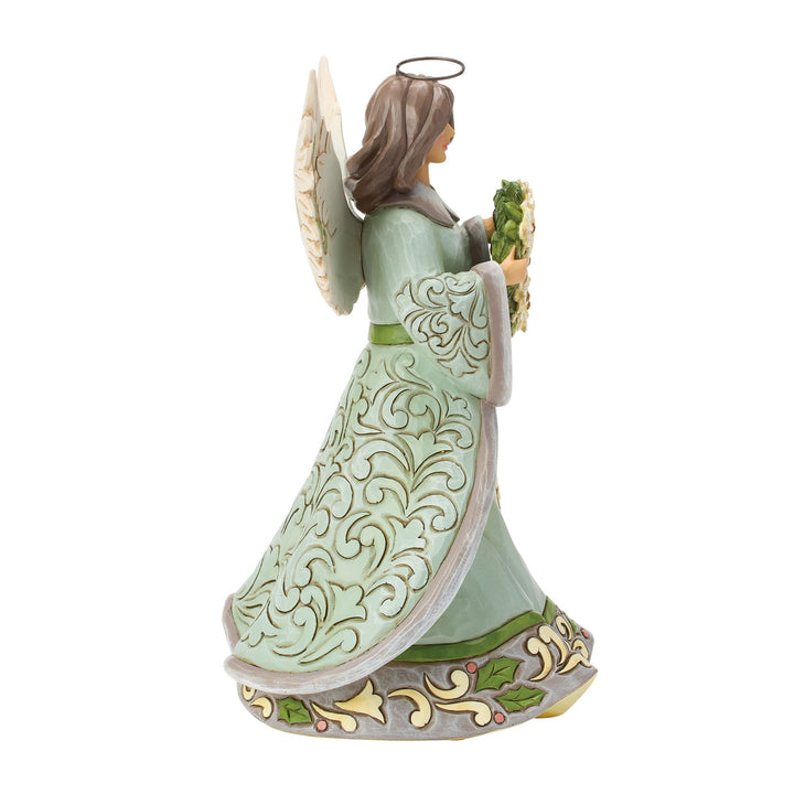 Opal & Moss Angel with Poinsettia Garland