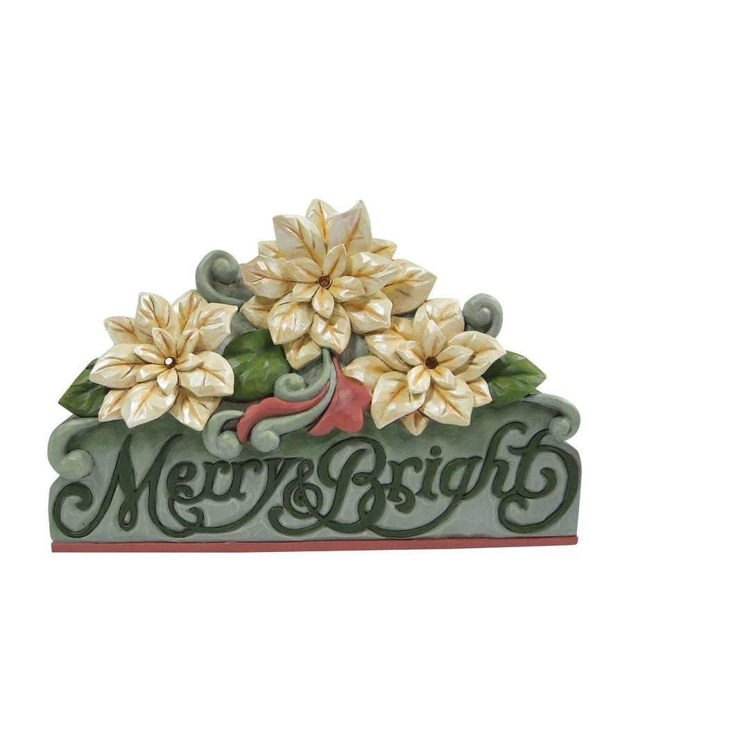 Opal & Moss Christmas Sign with Poinsettias