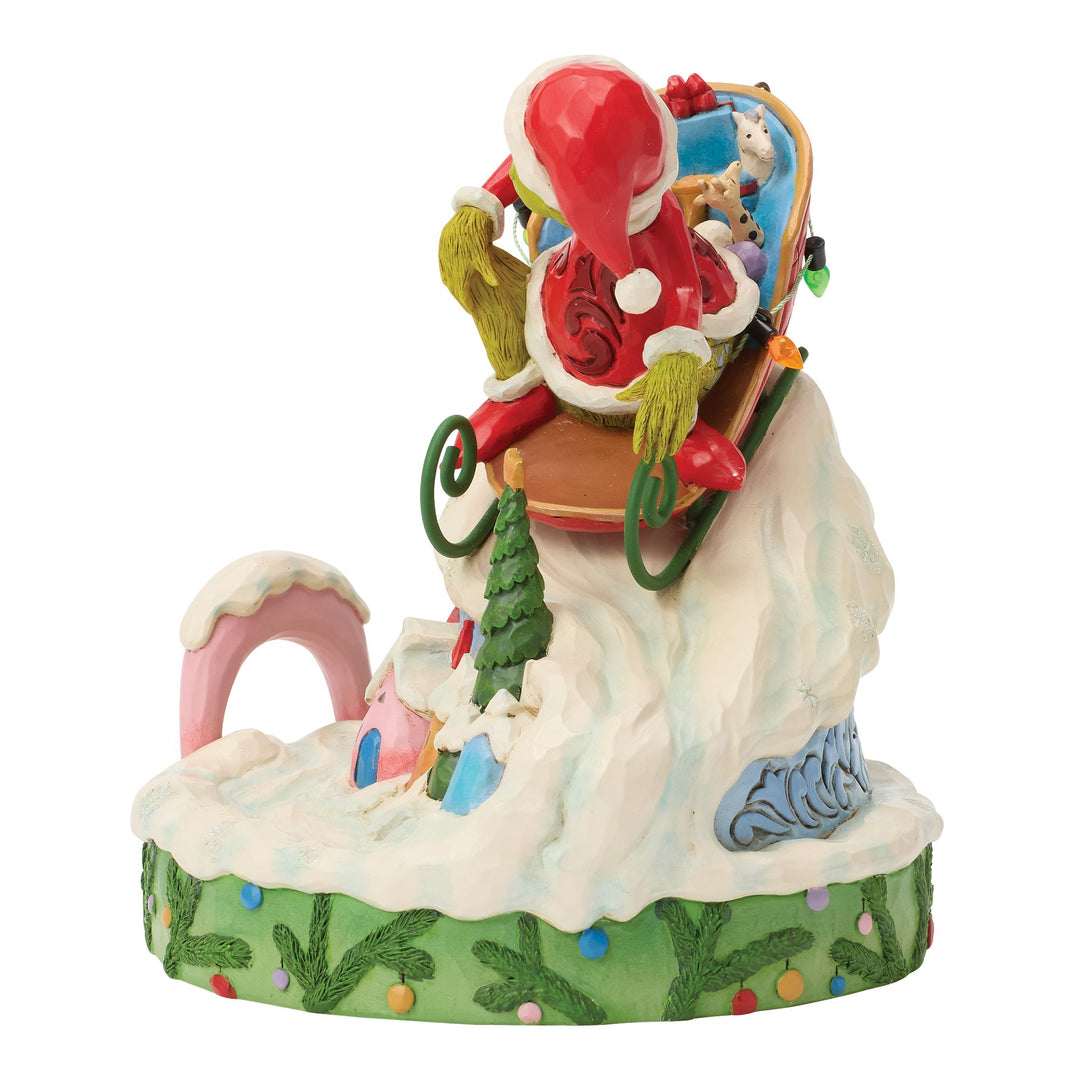 Grinch on Small Sledge Figurine