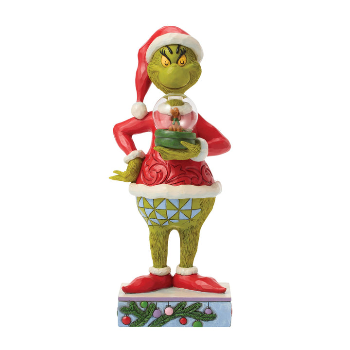The Grinch Holding Dry Dome with Max Figurine