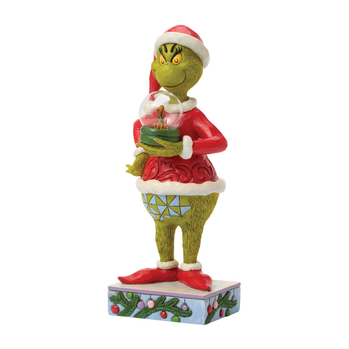 The Grinch Holding Dry Dome with Max Figurine
