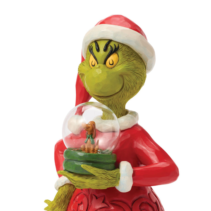 The Grinch Holding Dry Dome with Max Figurine