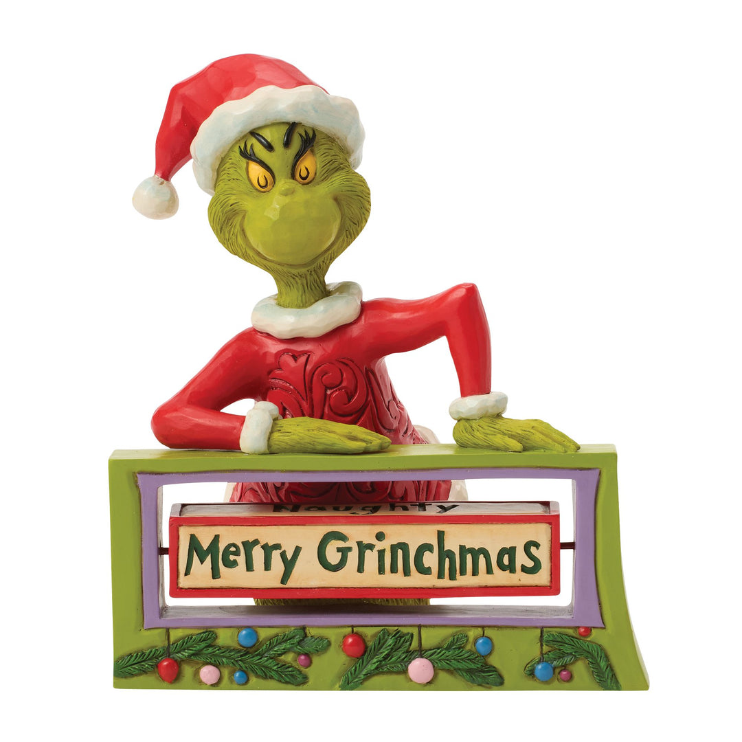 The Grinch with Rotating Sign Figurine