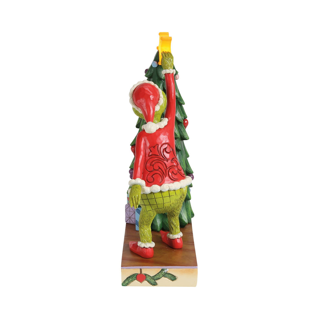 Grinchy Pulling Tree Star Figurine