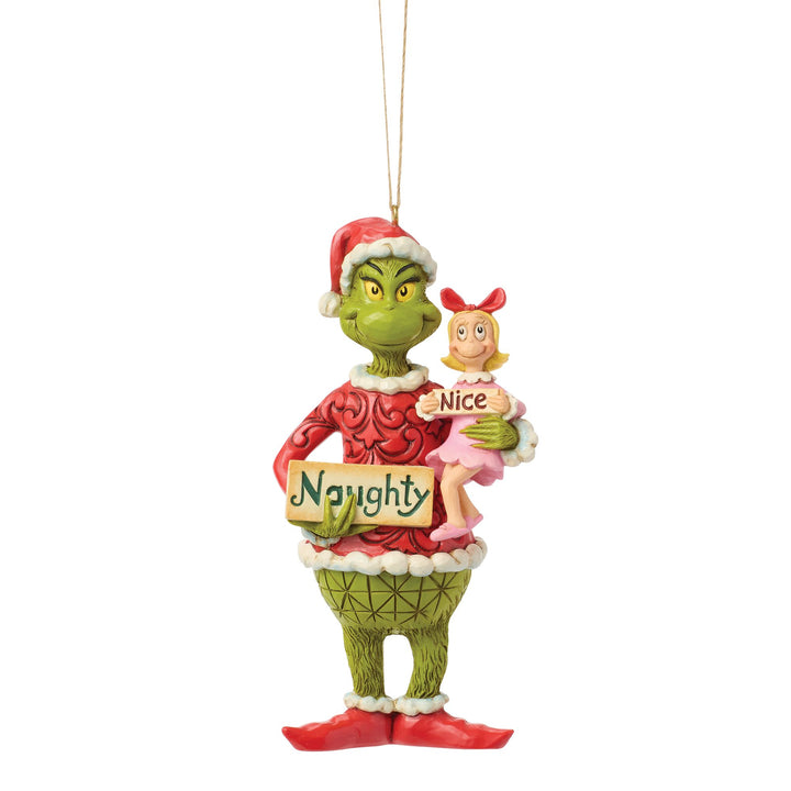 The Grinch and Cindy-Lou with Sign Hanging Ornament