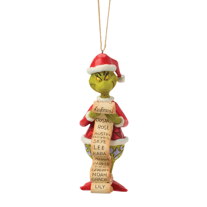 The Grinch with Lists Hanging Ornament