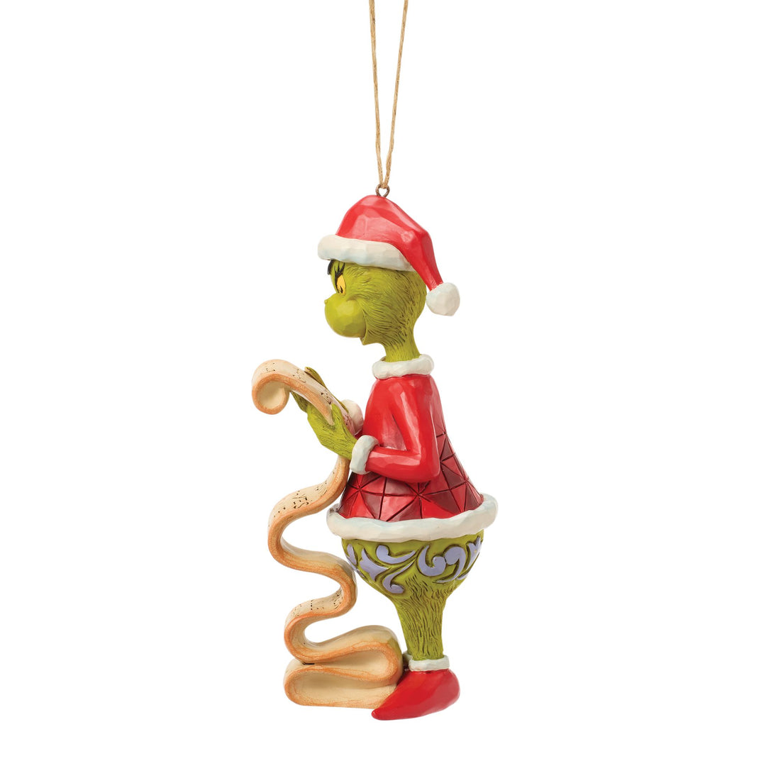 The Grinch with Lists Hanging Ornament