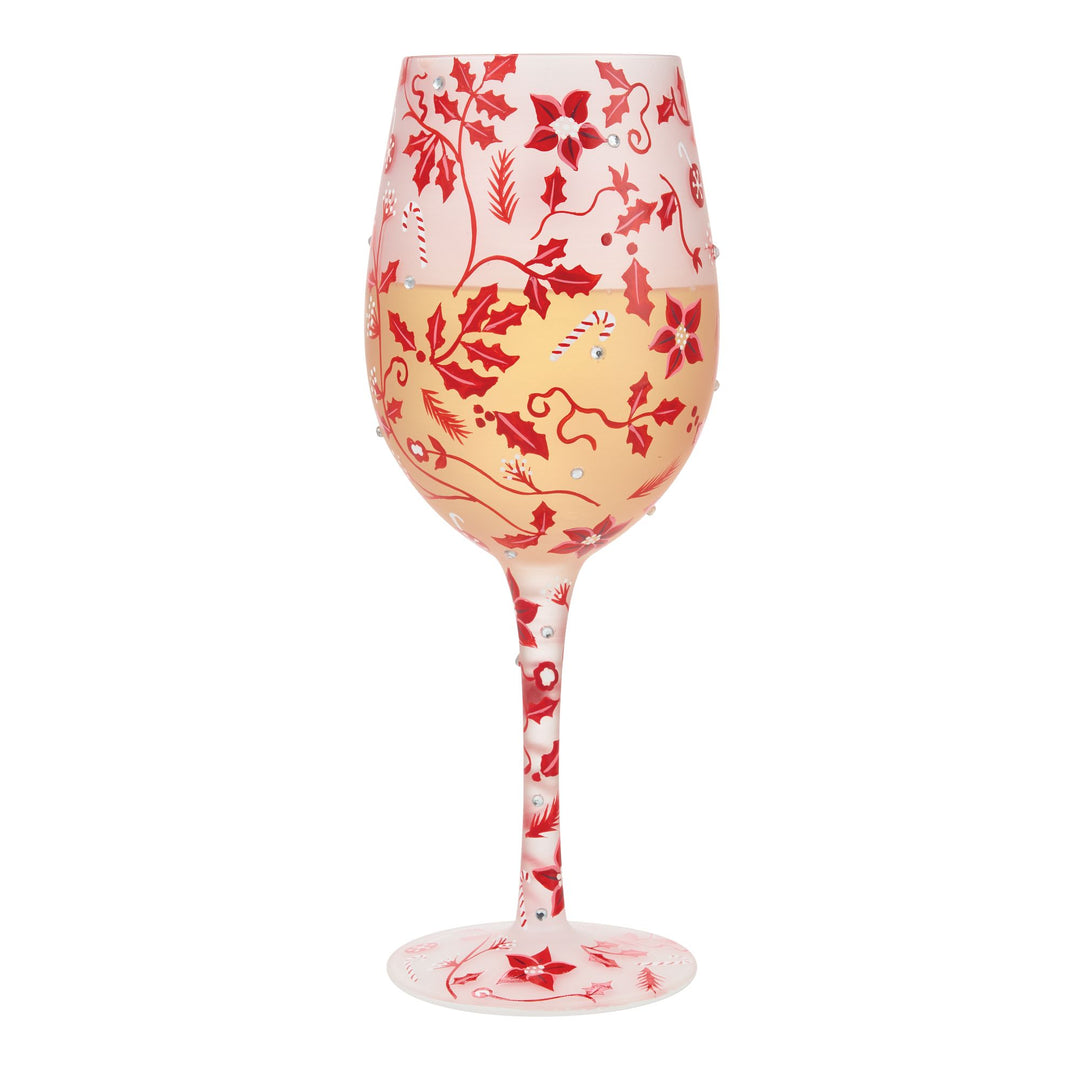 Ruby Holiday Chinoiserie Wine Glass