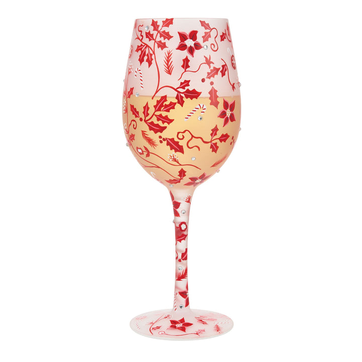 Ruby Holiday Chinoiserie Wine Glass