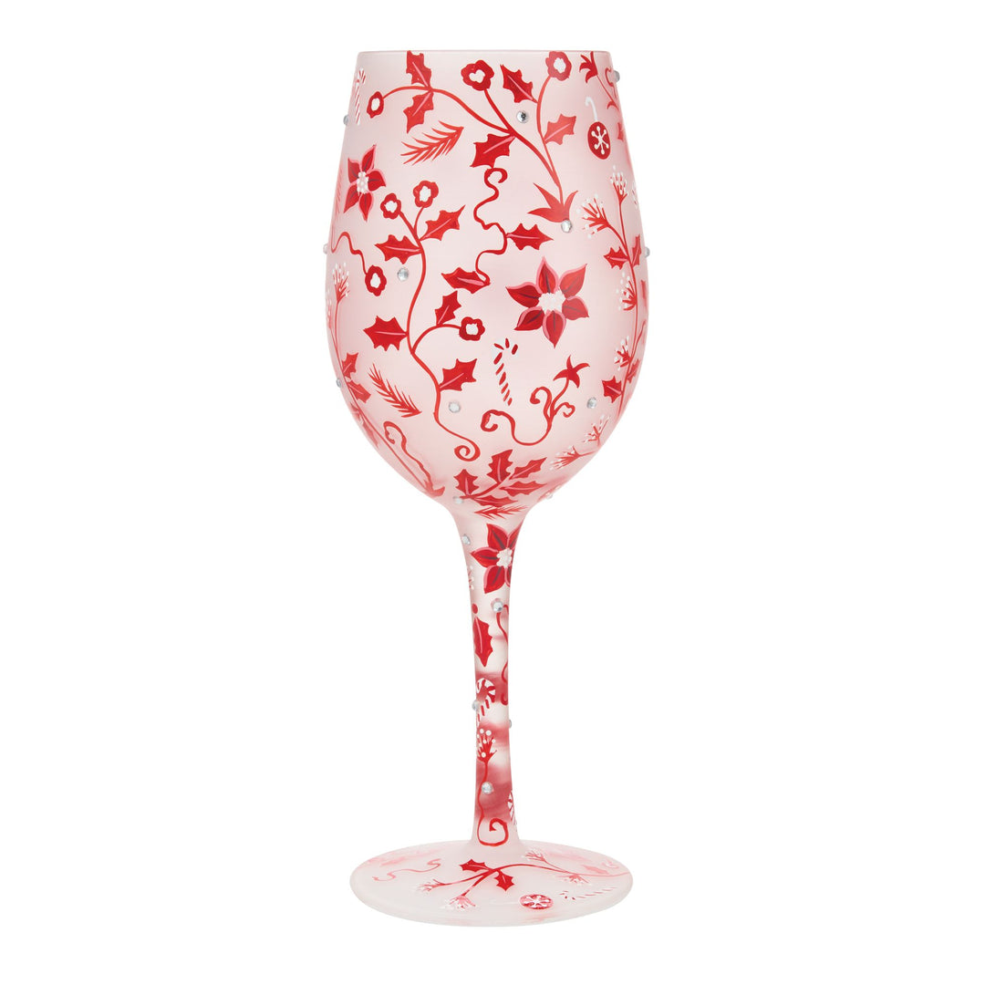 Ruby Holiday Chinoiserie Wine Glass