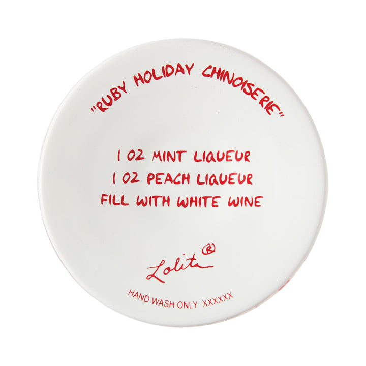 Ruby Holiday Chinoiserie Wine Glass