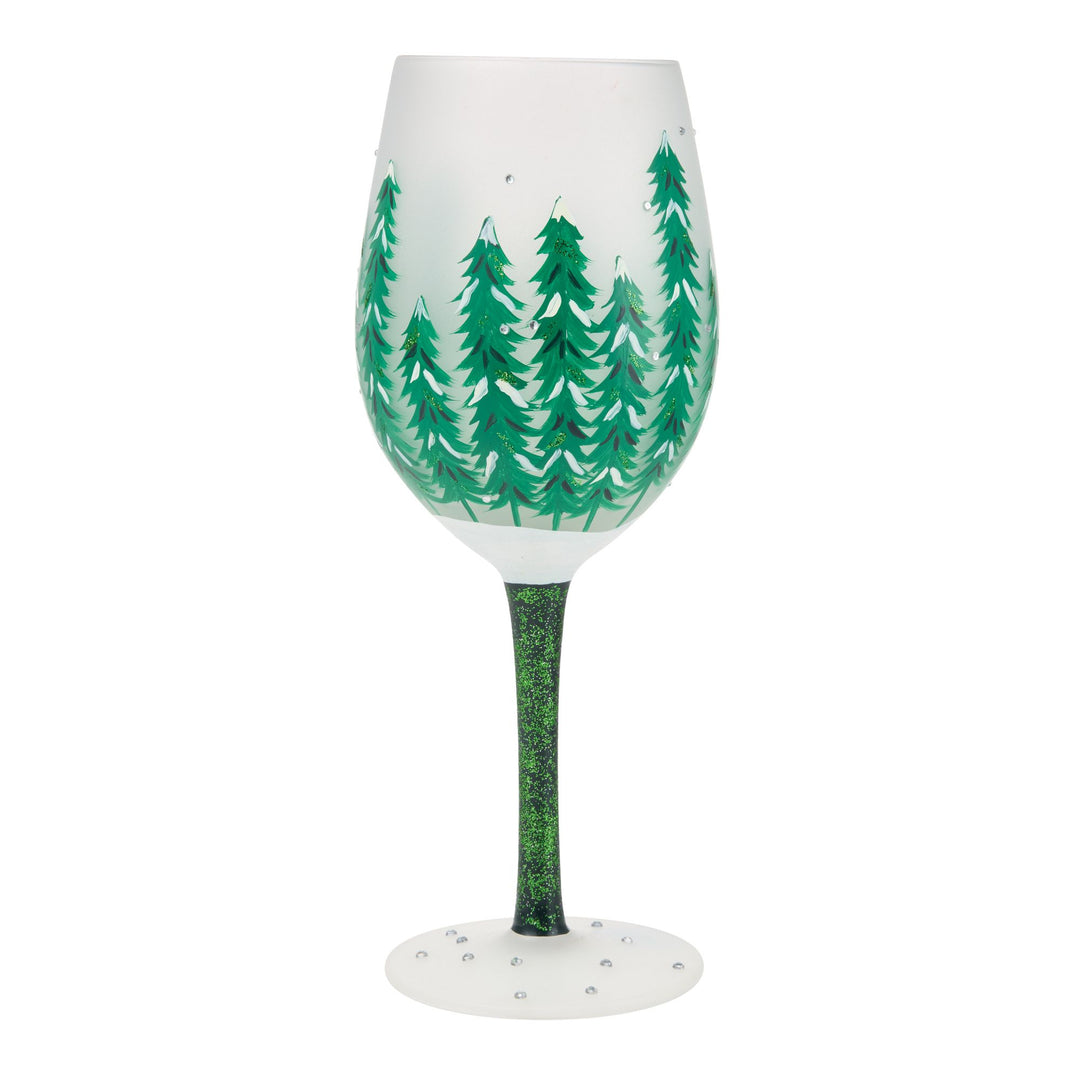 Emerald Holiday Wine Glass