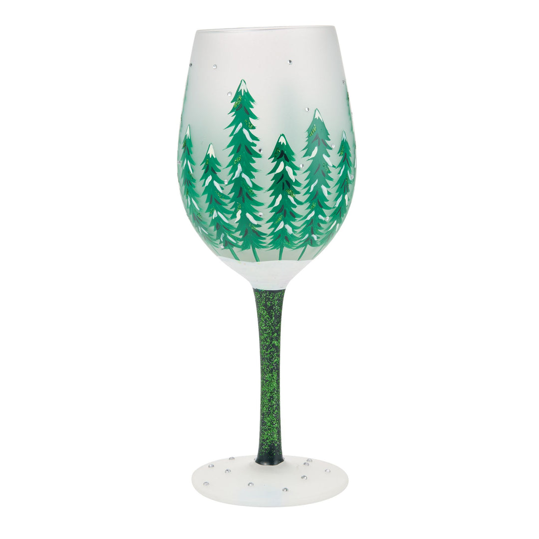 Emerald Holiday Wine Glass