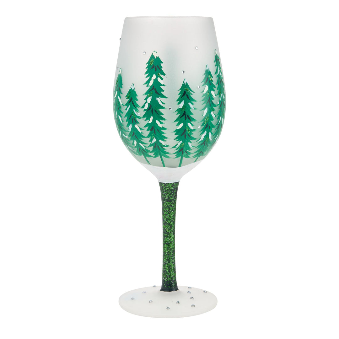 Emerald Holiday Wine Glass