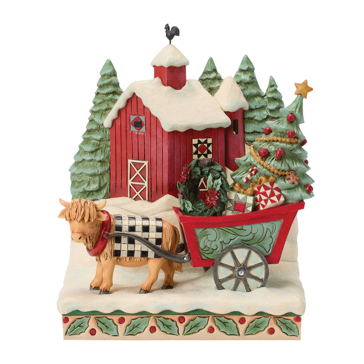 Full of Christmas Spirit (Highland Glen Barn Scene Figurine)