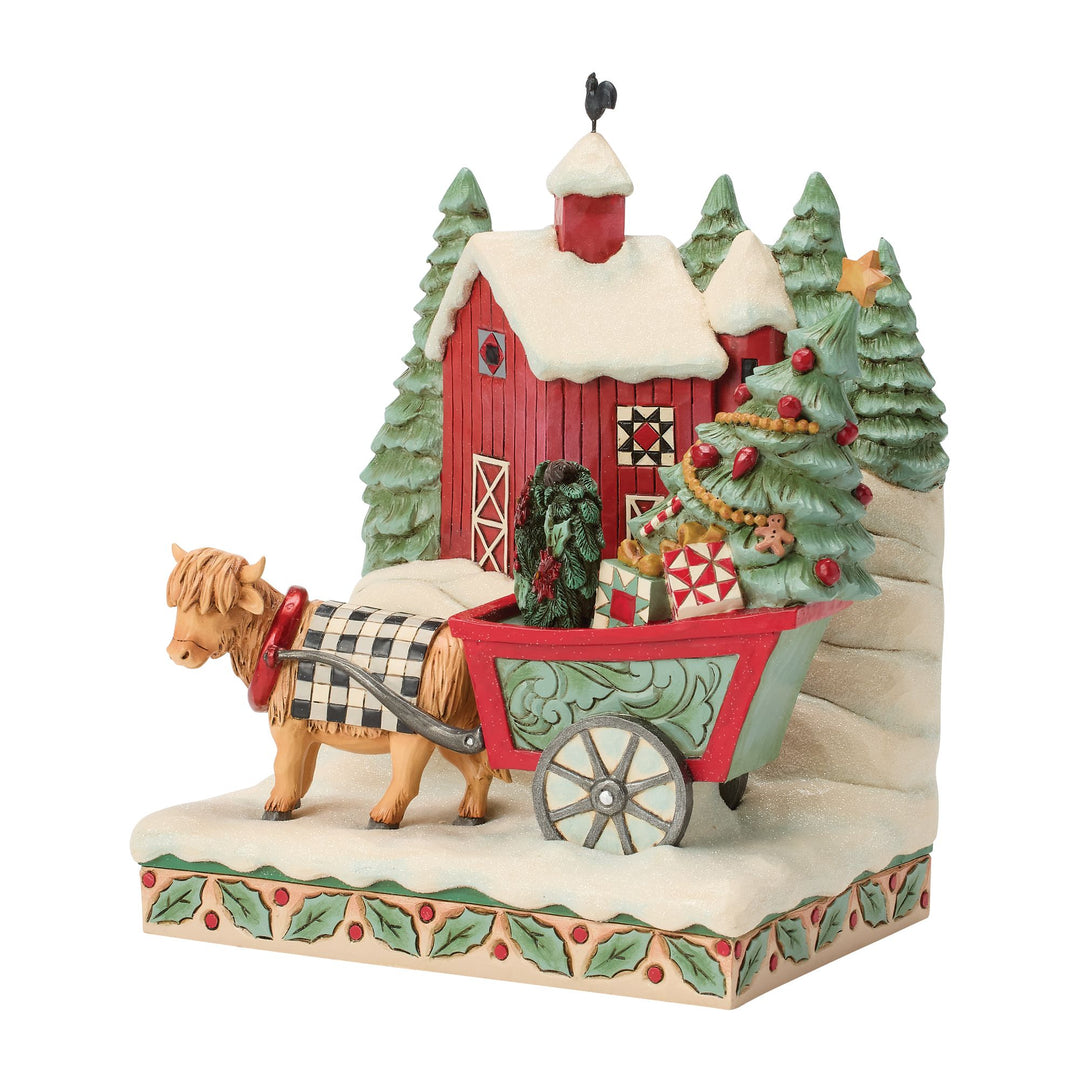 Full of Christmas Spirit (Highland Glen Barn Scene Figurine)