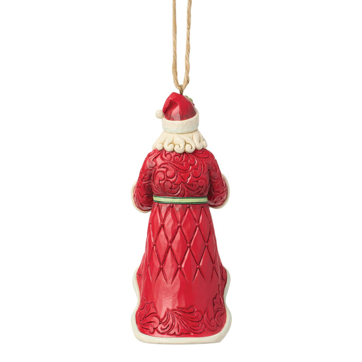 Santa with Wreath Hanging Ornament