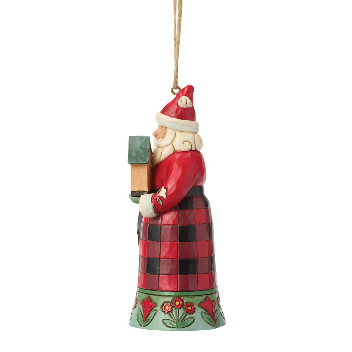 Highland Glen Santa with Cardinal Hanging Ornament