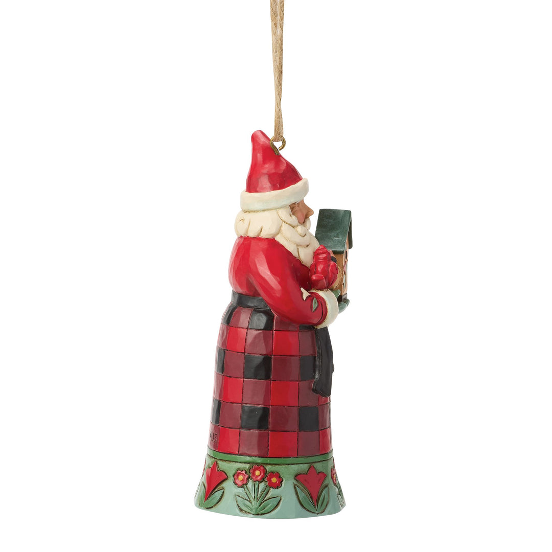 Highland Glen Santa with Cardinal Hanging Ornament