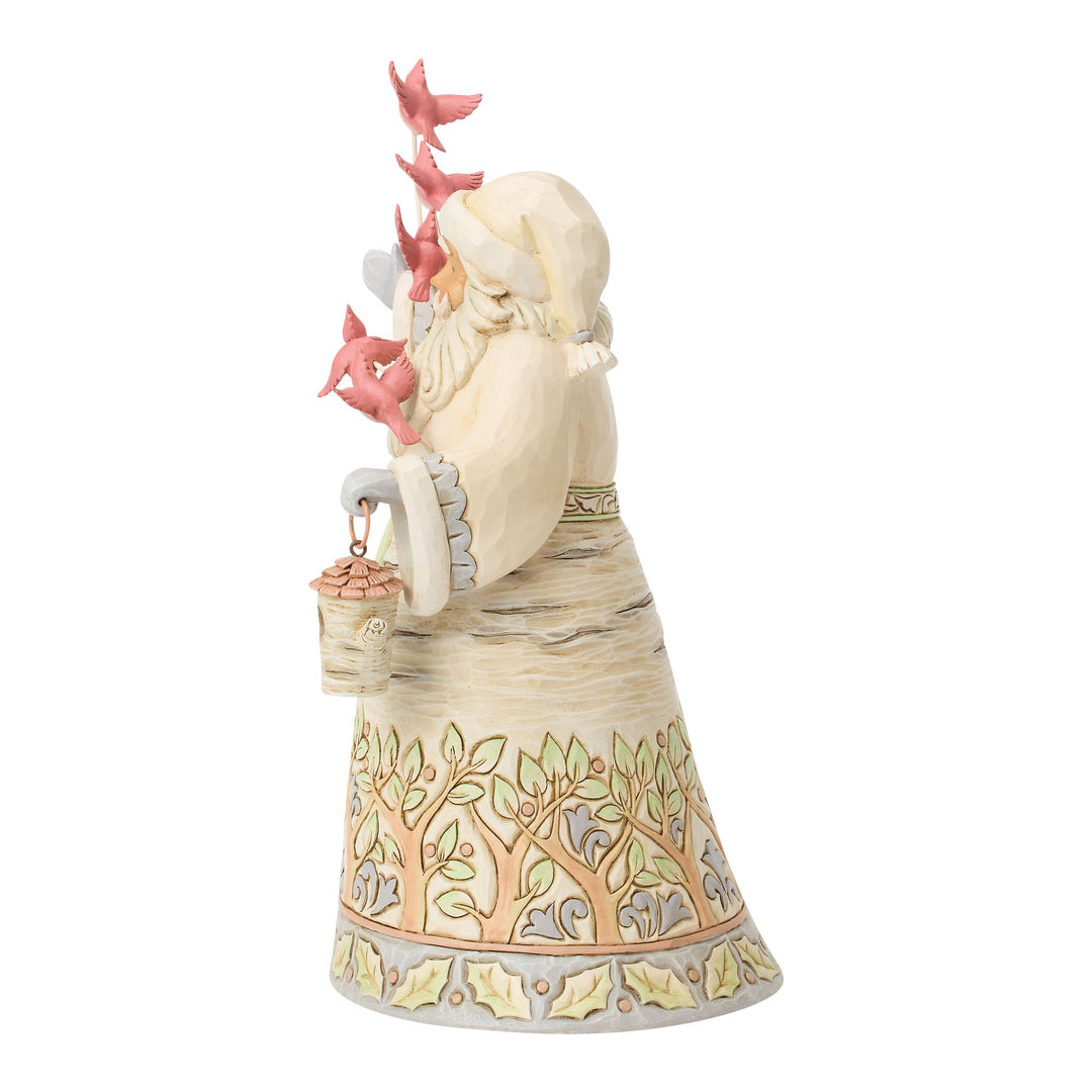 White Woodland Santa with Cardinals