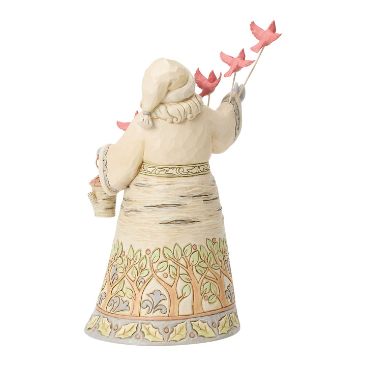 White Woodland Santa with Cardinals
