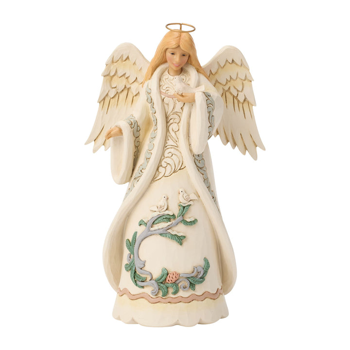 White Woodland Angel with a Dove