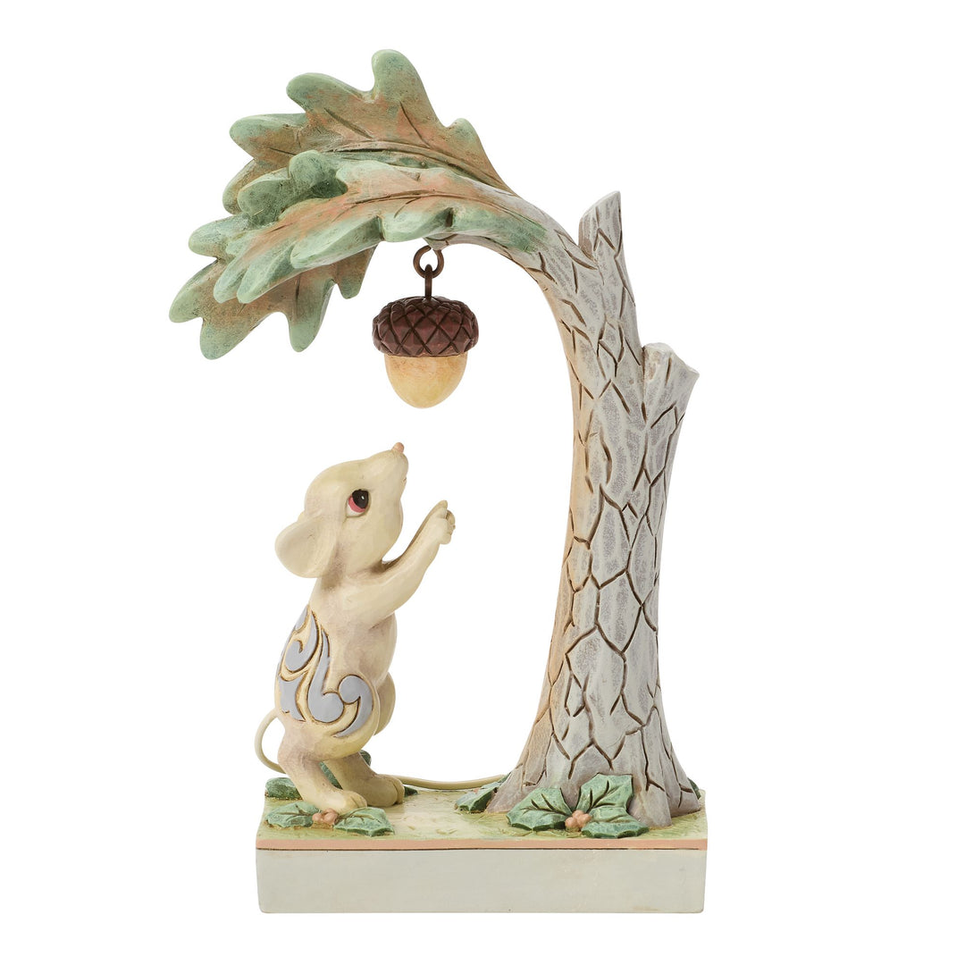 White Woodland Mouse with Acorn