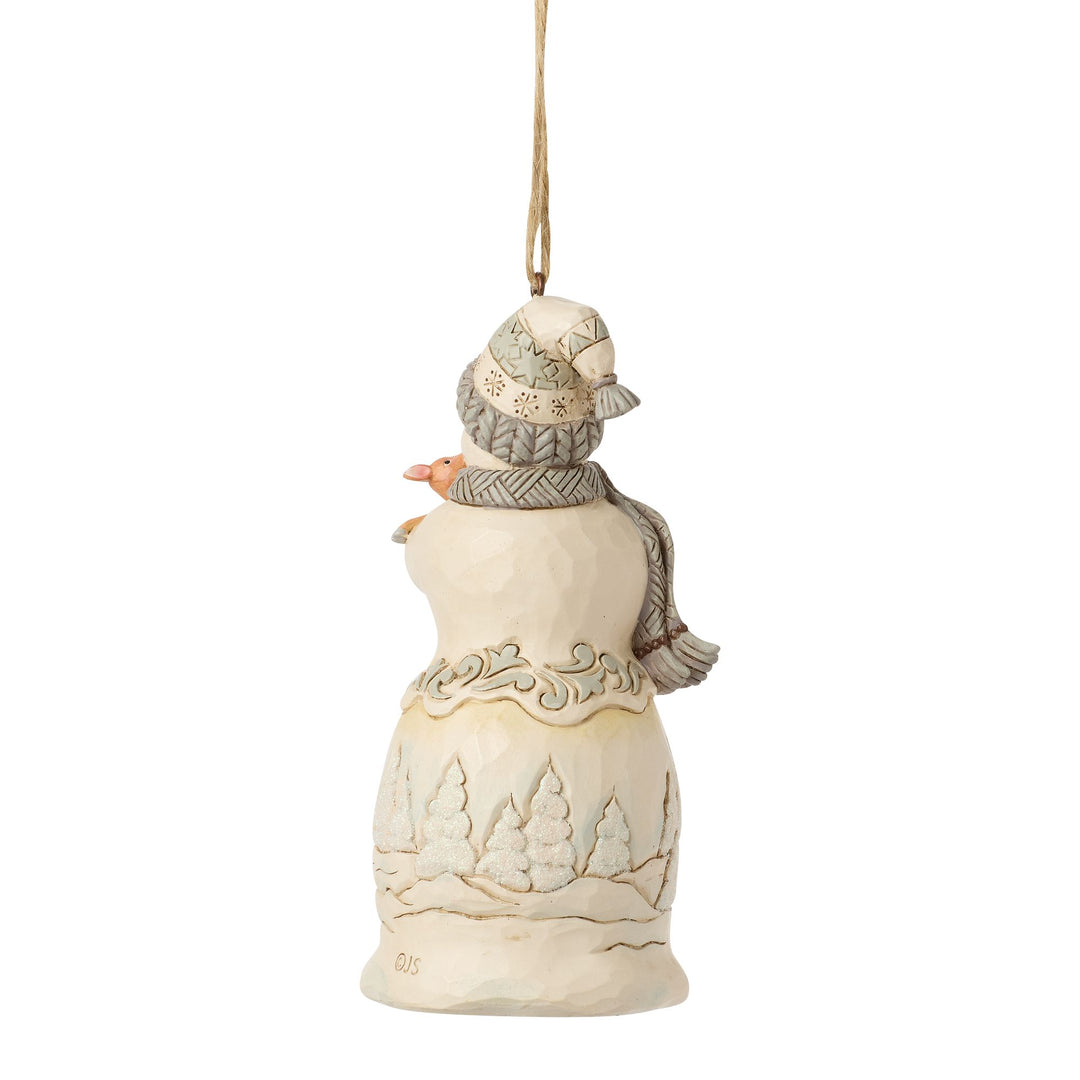 White Woodland Snowman Hanging Ornament