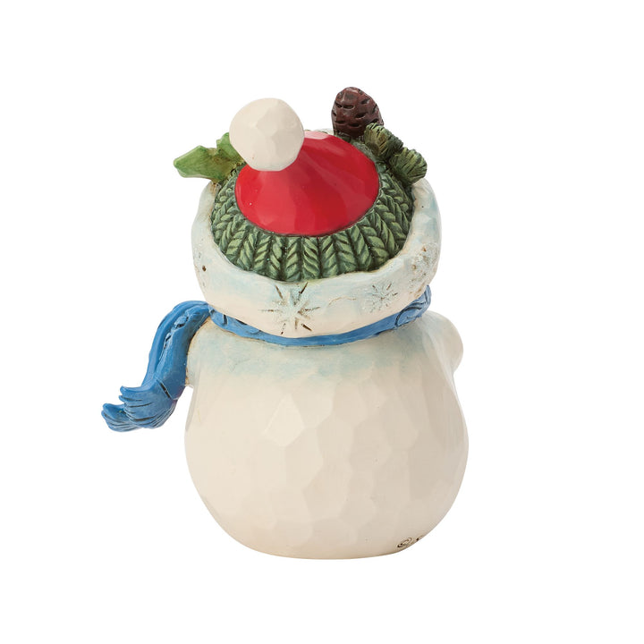 Snowman with Large Bauble Hanging Ornament Mini Figurine