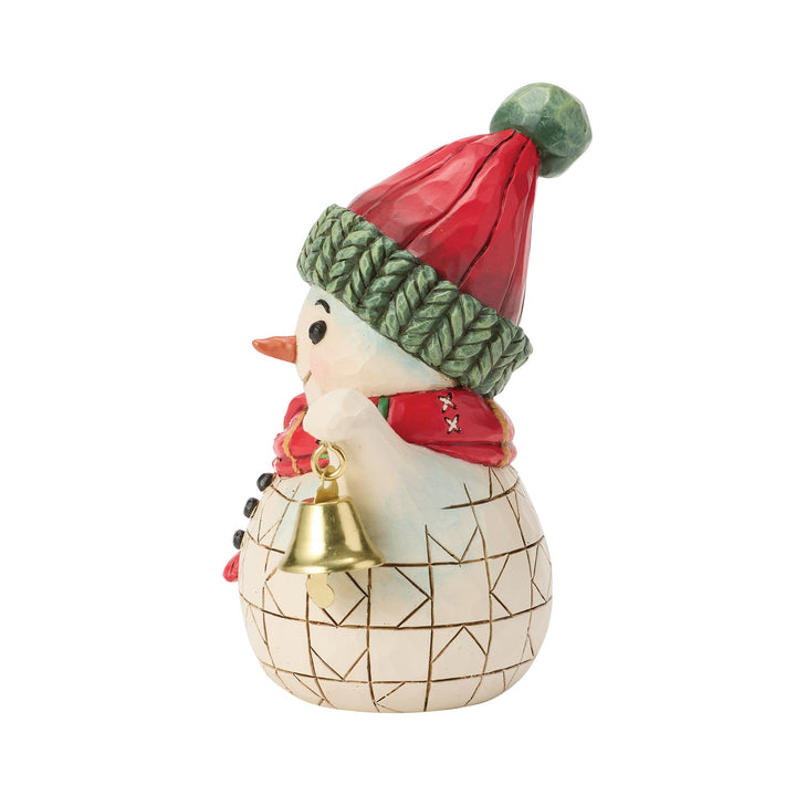 Snowman Holding Bell Mini Figurine