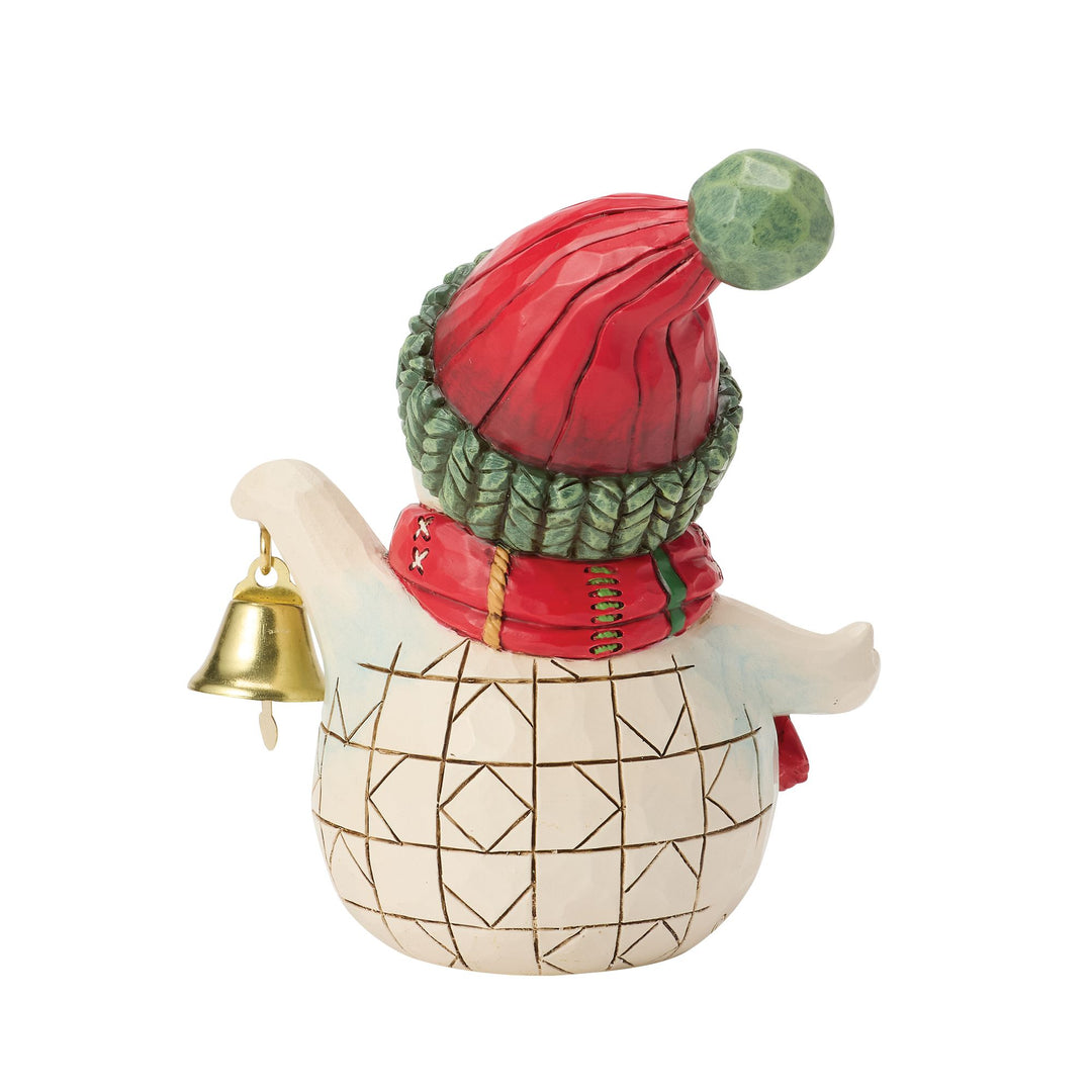 Snowman Holding Bell Mini Figurine