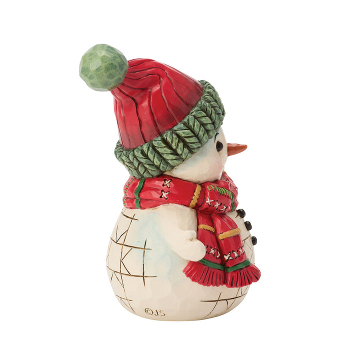 Snowman Holding Bell Mini Figurine