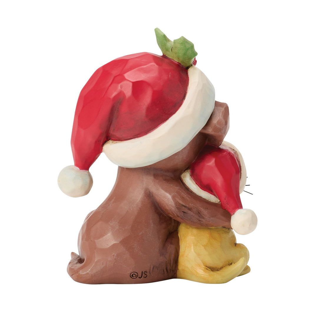 Hugging Dog and Cat Mini Figurine