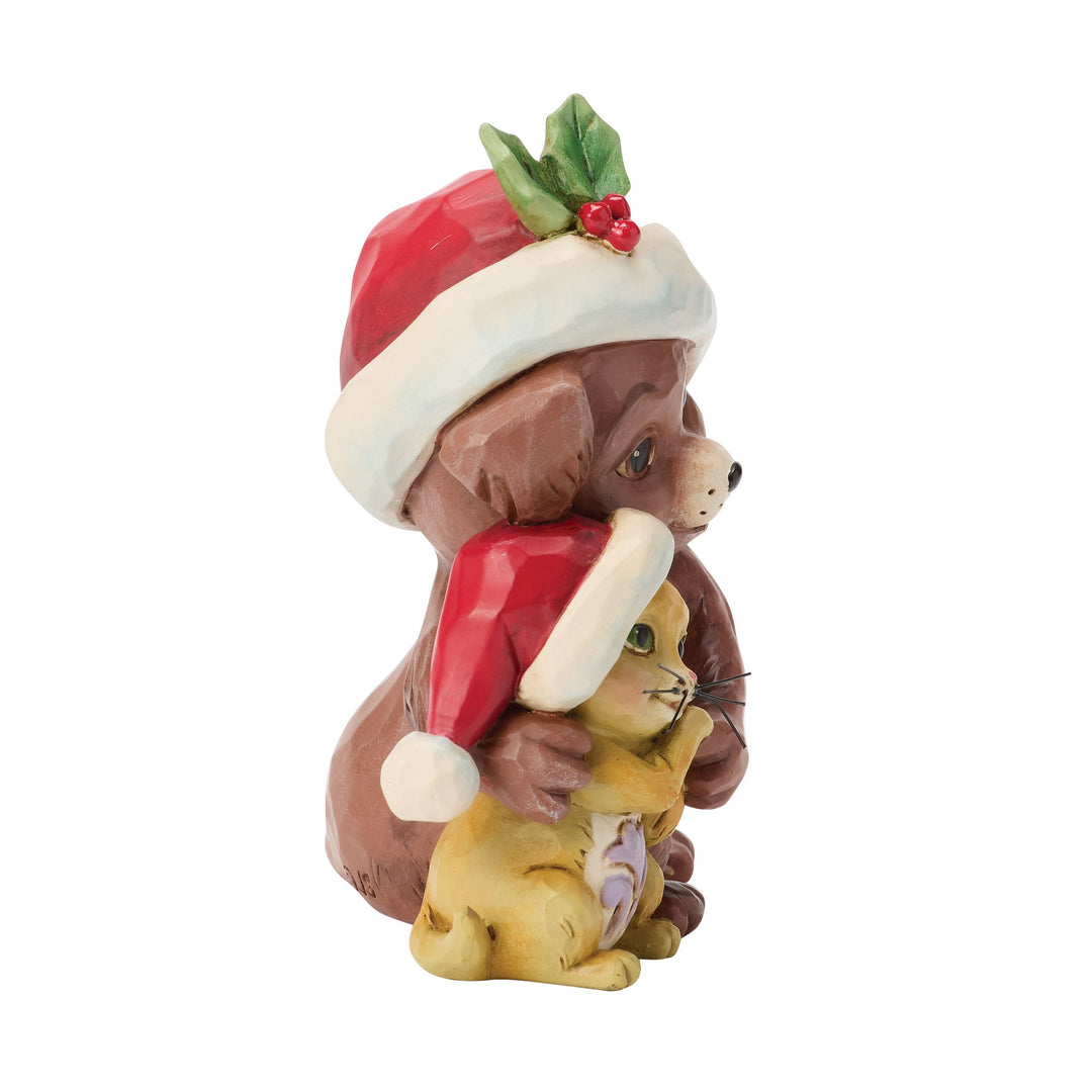 Hugging Dog and Cat Mini Figurine