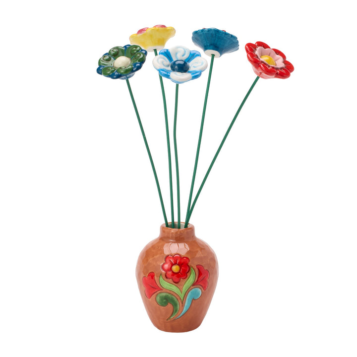Vase Teracotta with Floral Motif