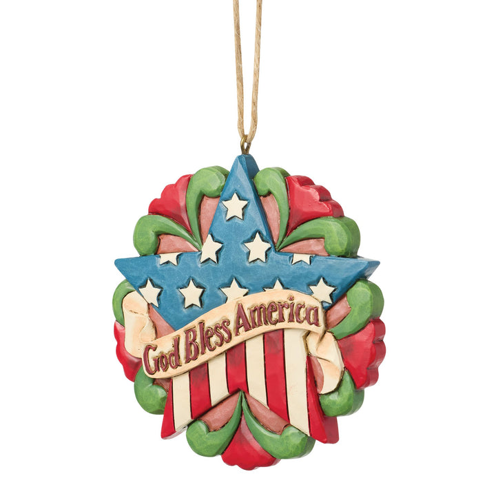 God Bless America Hanging Ornament