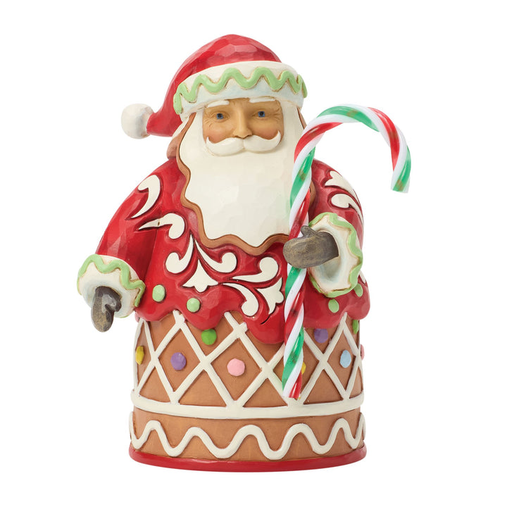 Gingerbread Santa with Candy Cane Pint Figurine