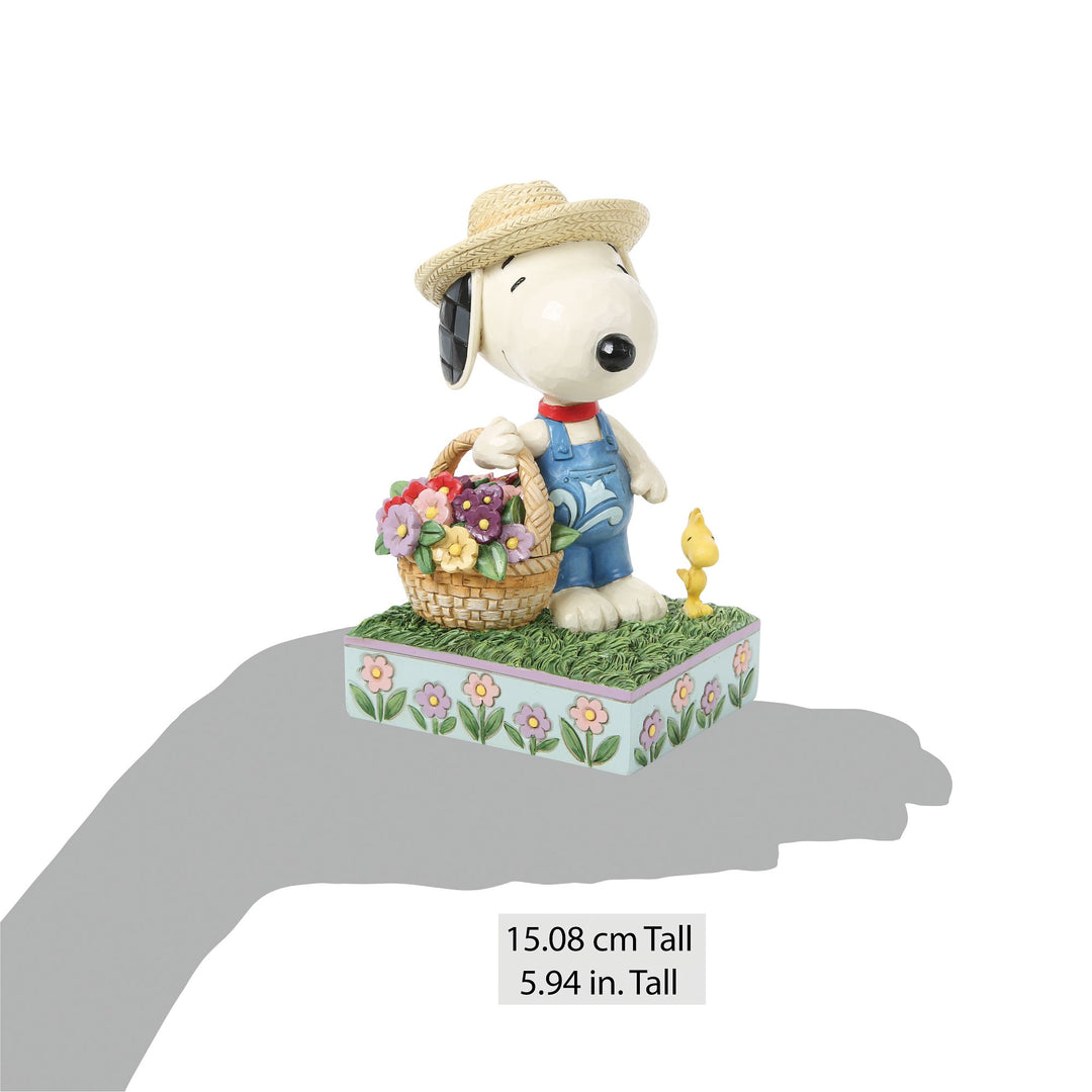 Snoopy Flower Basket Figurine -"Petals of Joy"