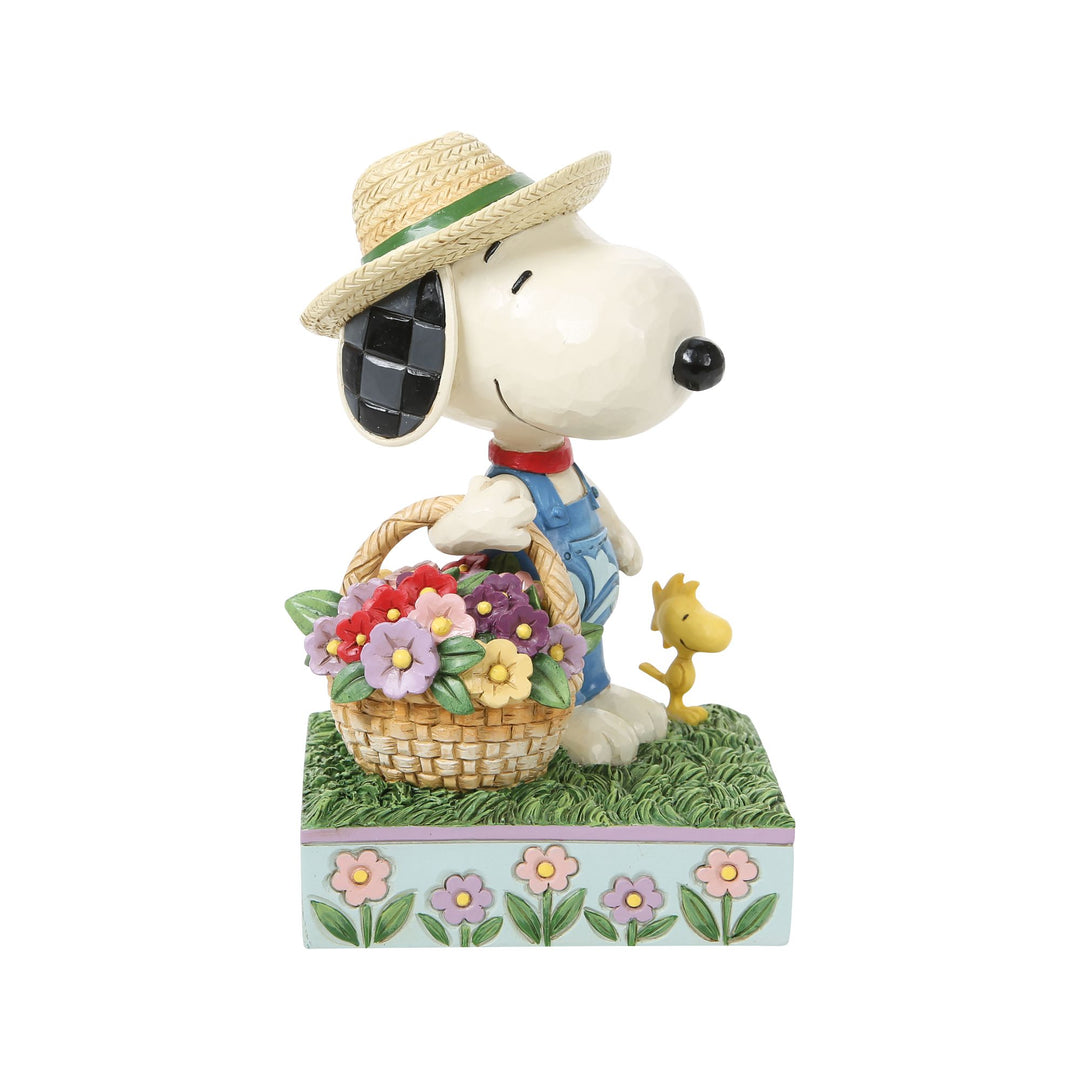 Snoopy Flower Basket Figurine -"Petals of Joy"