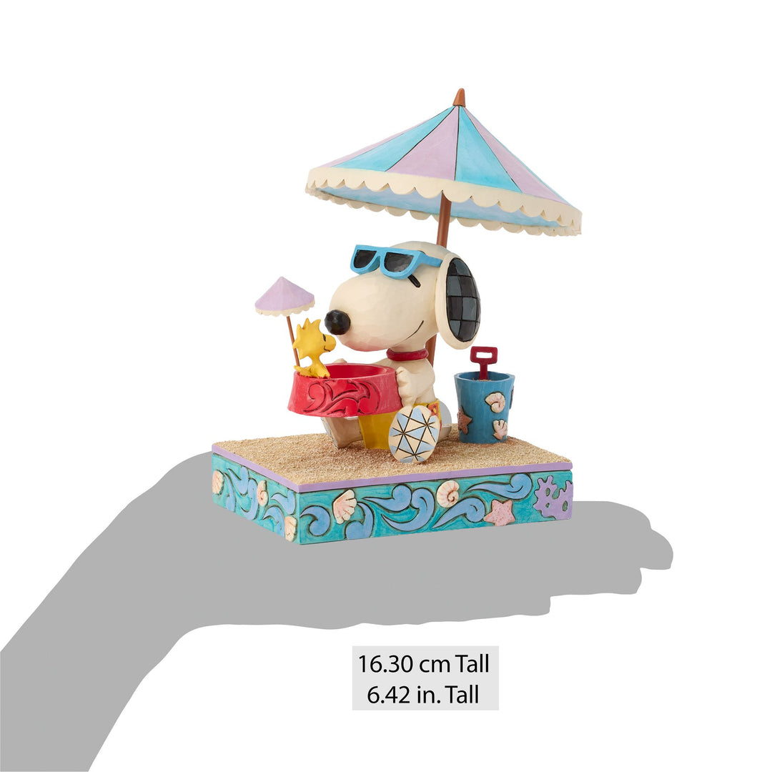 Snoopy At Beach Figurine - "Sandy Toes and a Sunkissed Nose"