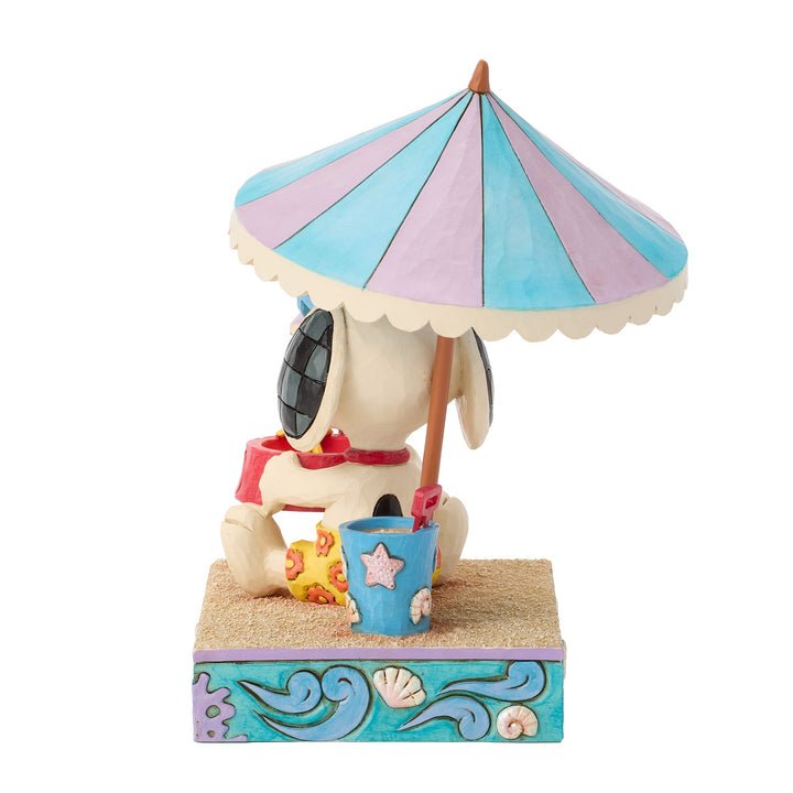 Snoopy At Beach Figurine - "Sandy Toes and a Sunkissed Nose"