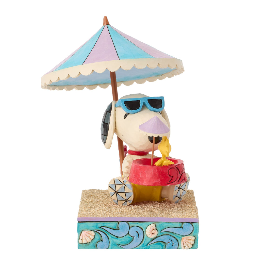 Snoopy At Beach Figurine - "Sandy Toes and a Sunkissed Nose"