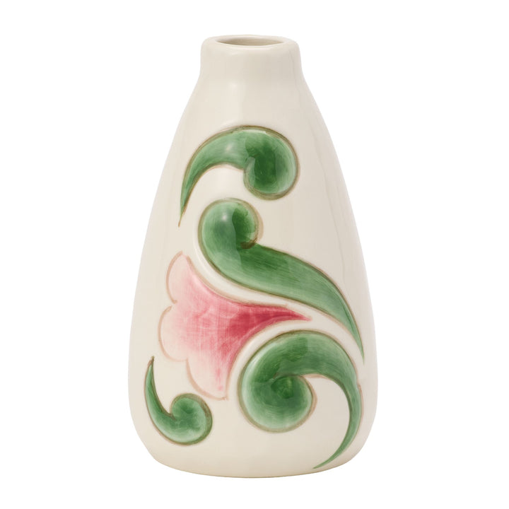 Vase Cream With Floral Motif Figurine