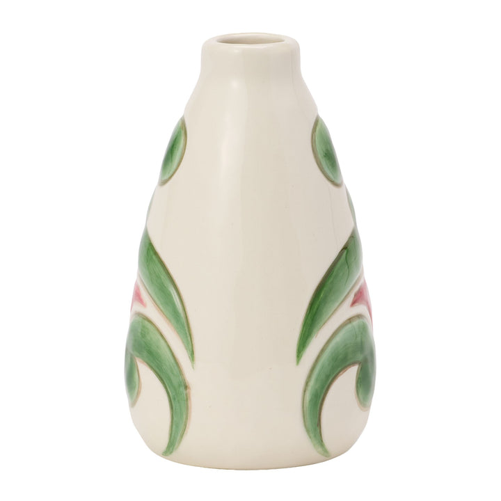 Vase Cream With Floral Motif Figurine