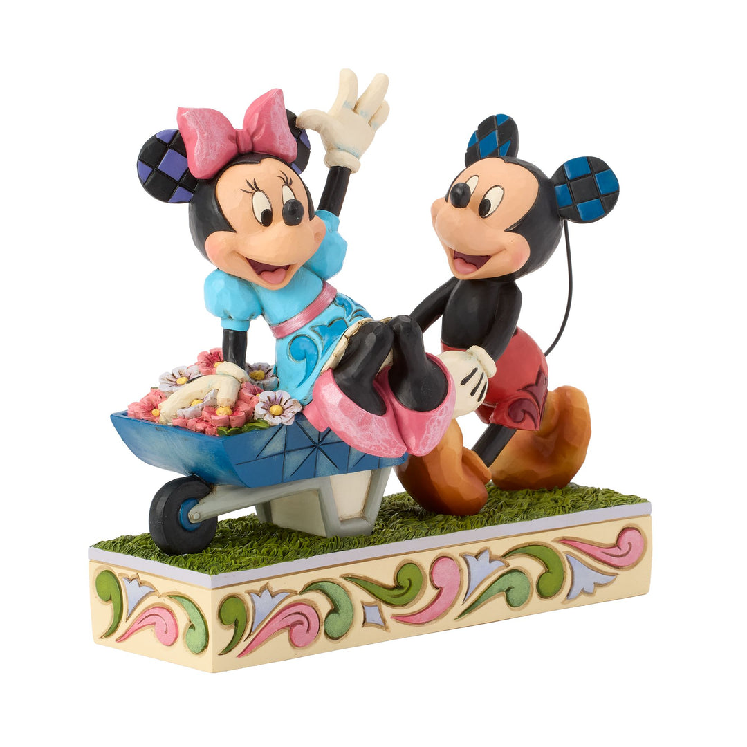 Mickey Minnie Wheelbarrow Figurine