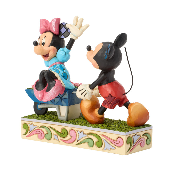 Mickey Minnie Wheelbarrow Figurine