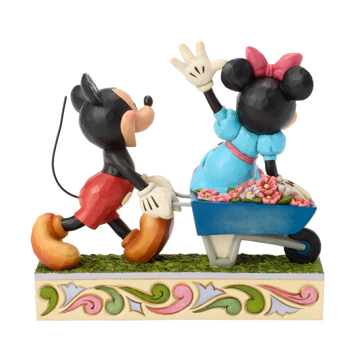 Mickey Minnie Wheelbarrow Figurine