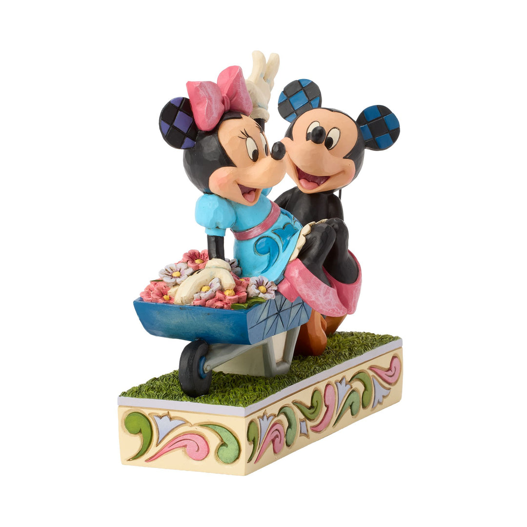 Mickey Minnie Wheelbarrow Figurine